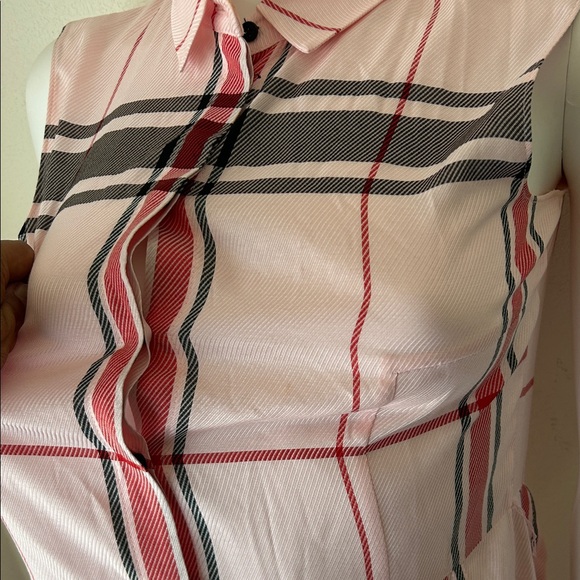 Akris Punto - Pink, Black, & Red Plaid Sleeveless Belted Dress - Picture 4 of 13